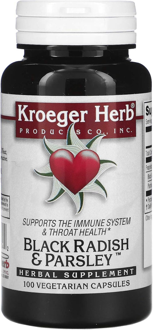 Kroeger Herb Black Radish and Parsley Capsules - Natural Herbal Supplement