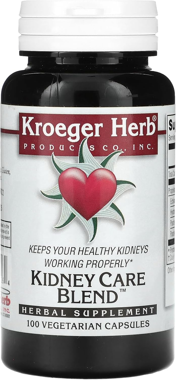 Kroeger Herb Kidney Care Blend Vegetarian Capsules - 100 Count Bottle
