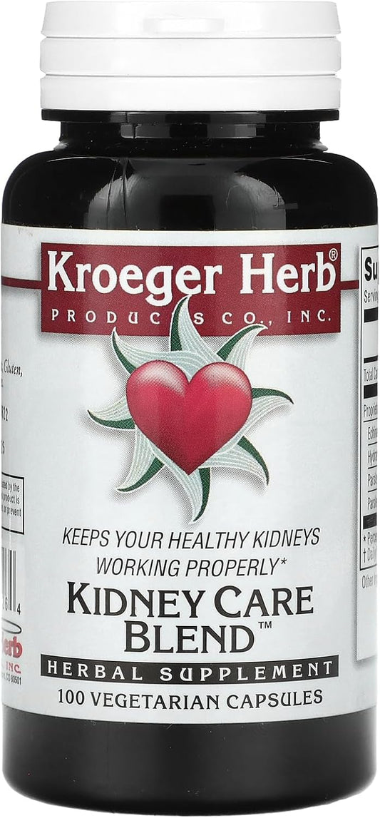 Kroeger Herb Kidney Care Blend Vegetarian Capsules - 100 Count Bottle