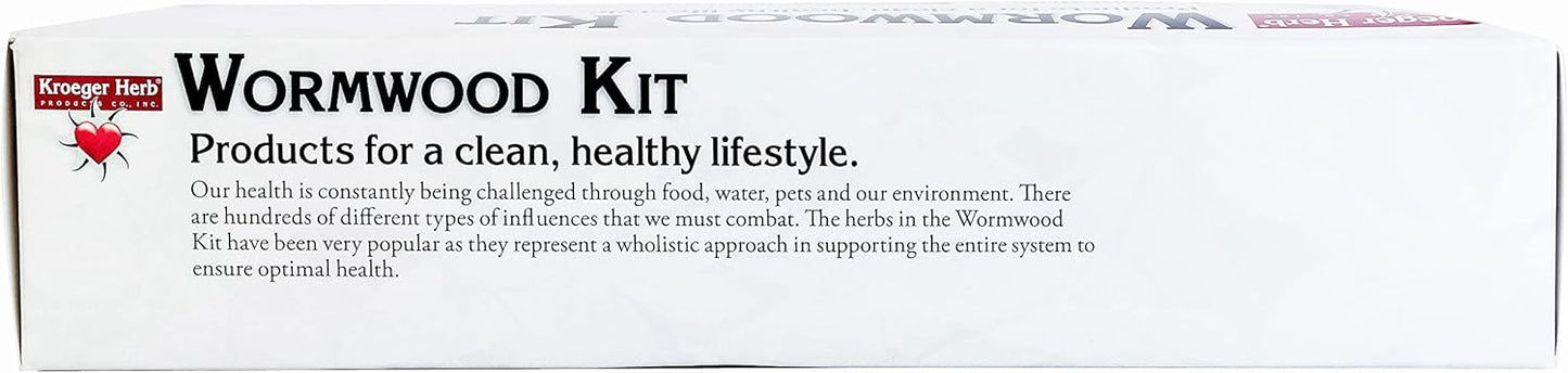 Kroeger Herb Wormwood Detox Cleanse Kit - Black Walnut, Clove, Quassia Capsules - Non-GMO, Gluten Free - USA Made