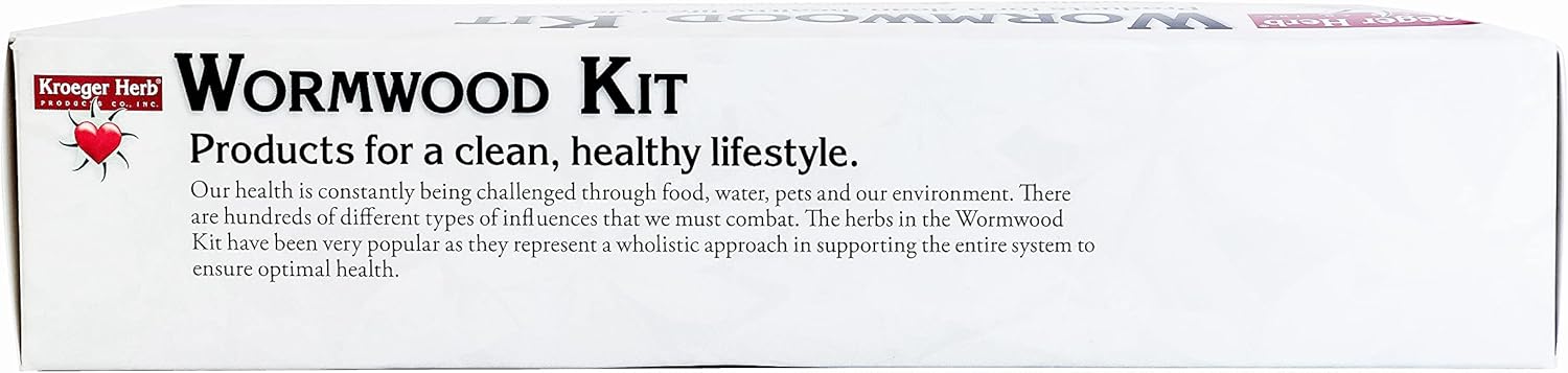 Kroeger Herb Wormwood Detox Cleanse Kit - Black Walnut, Clove, Quassia Capsules - Non-GMO, Gluten Free - USA Made