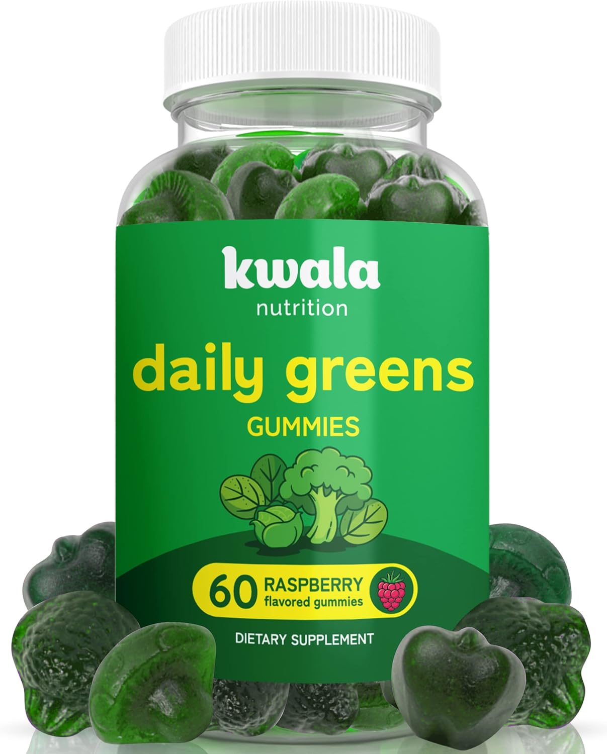 Kwala Nutrition Super Greens Gummies with Fruits & Veggies for Enhanced Health