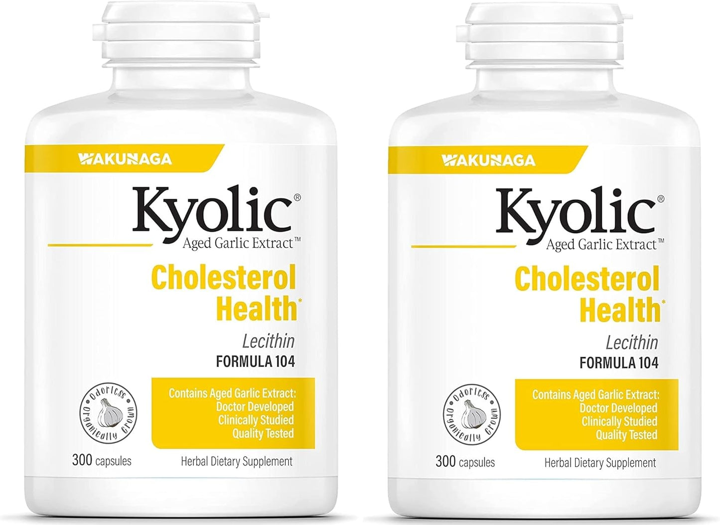 Kyolic #104 Garlic Extract with Lecithin 300 Capsules - Twin Pack