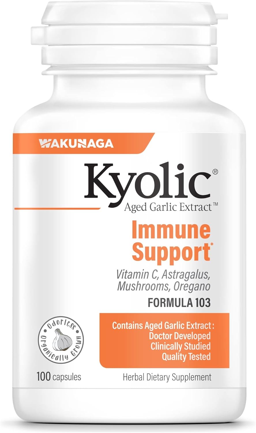Kyolic Aged Garlic Extract Formula 103 Capsules for Immune Support - 100 Count