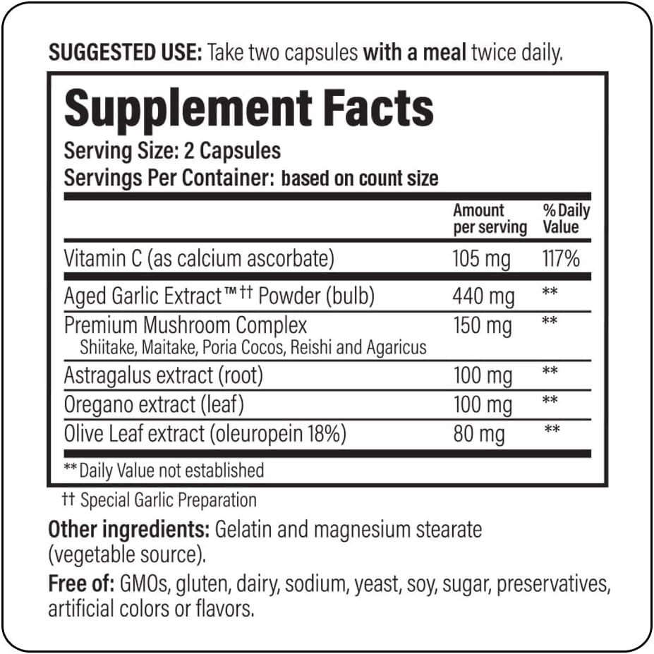 Kyolic Aged Garlic Extract Formula 103 Immune Support Capsules - 300 Count