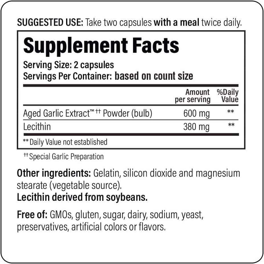 Kyolic Aged Garlic Extract Formula 104 for Cholesterol Health - 200 Capsules
