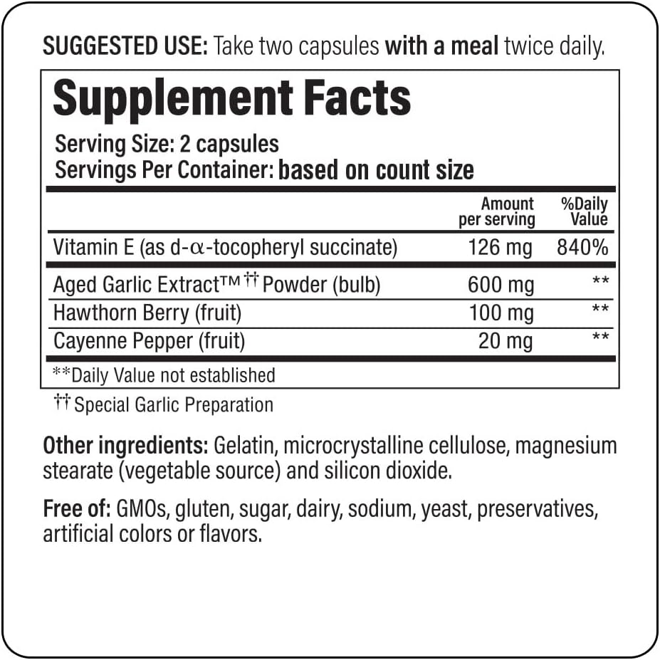 Kyolic Aged Garlic Extract Formula 106 for Circulation Health - 200 Capsules