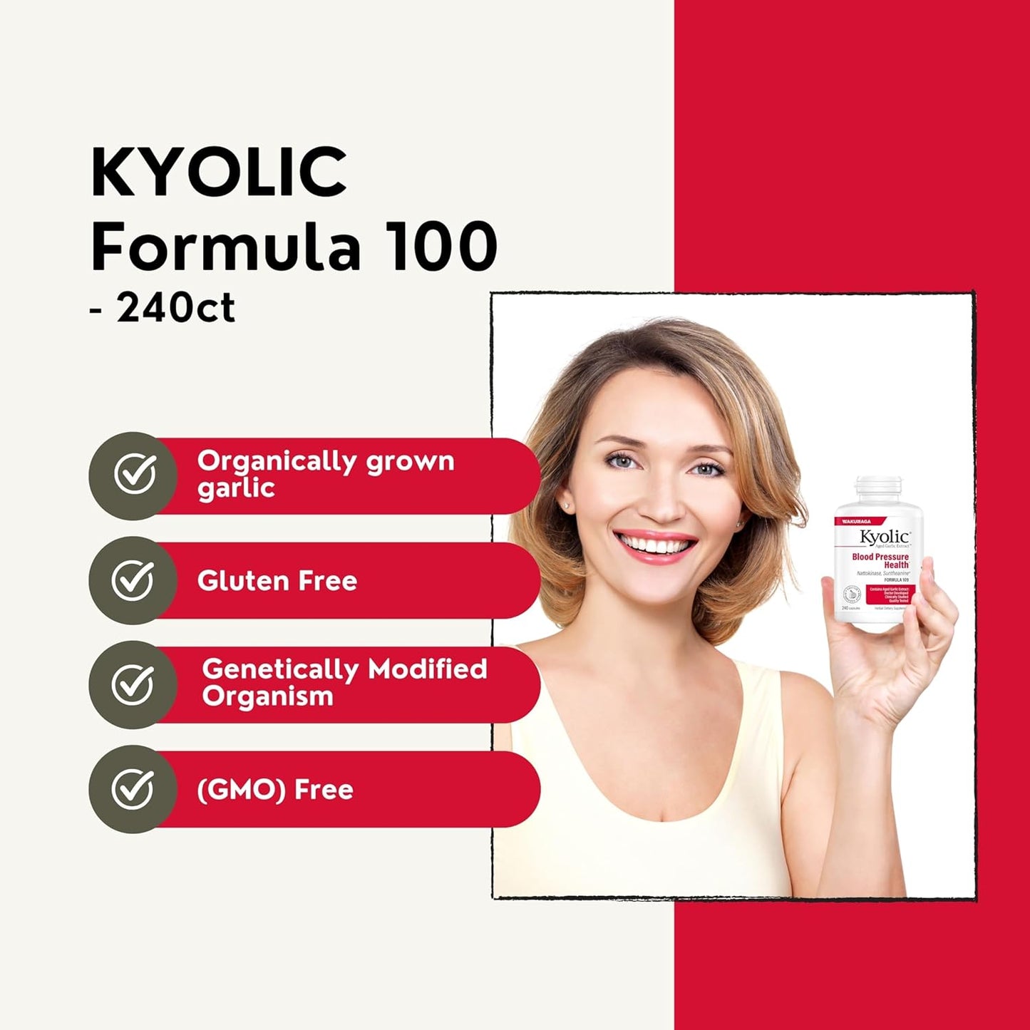 Kyolic Aged Garlic Extract Formula 109 Bundle with Blood Pressure Health Capsules and Multi-Purpose Key Chain