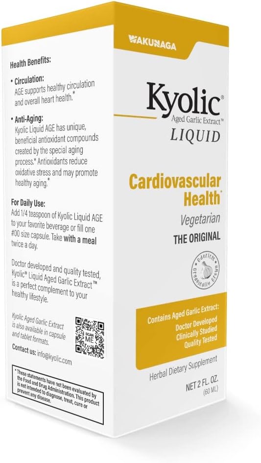 Kyolic Aged Garlic Extract Liquid - Vegetarian Cardiovascular Support - 2 Ounces