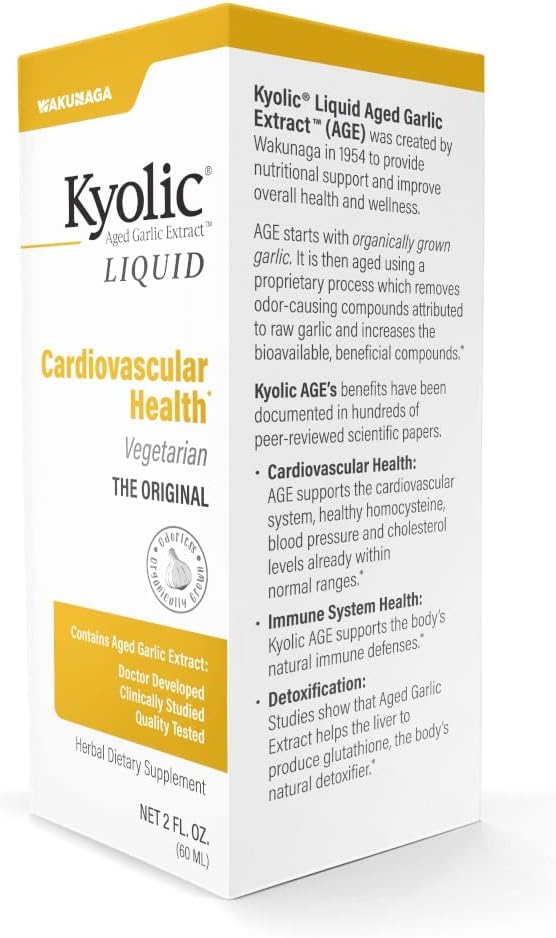 Kyolic Aged Garlic Extract Liquid - Vegetarian Cardiovascular Support - 2 Ounces