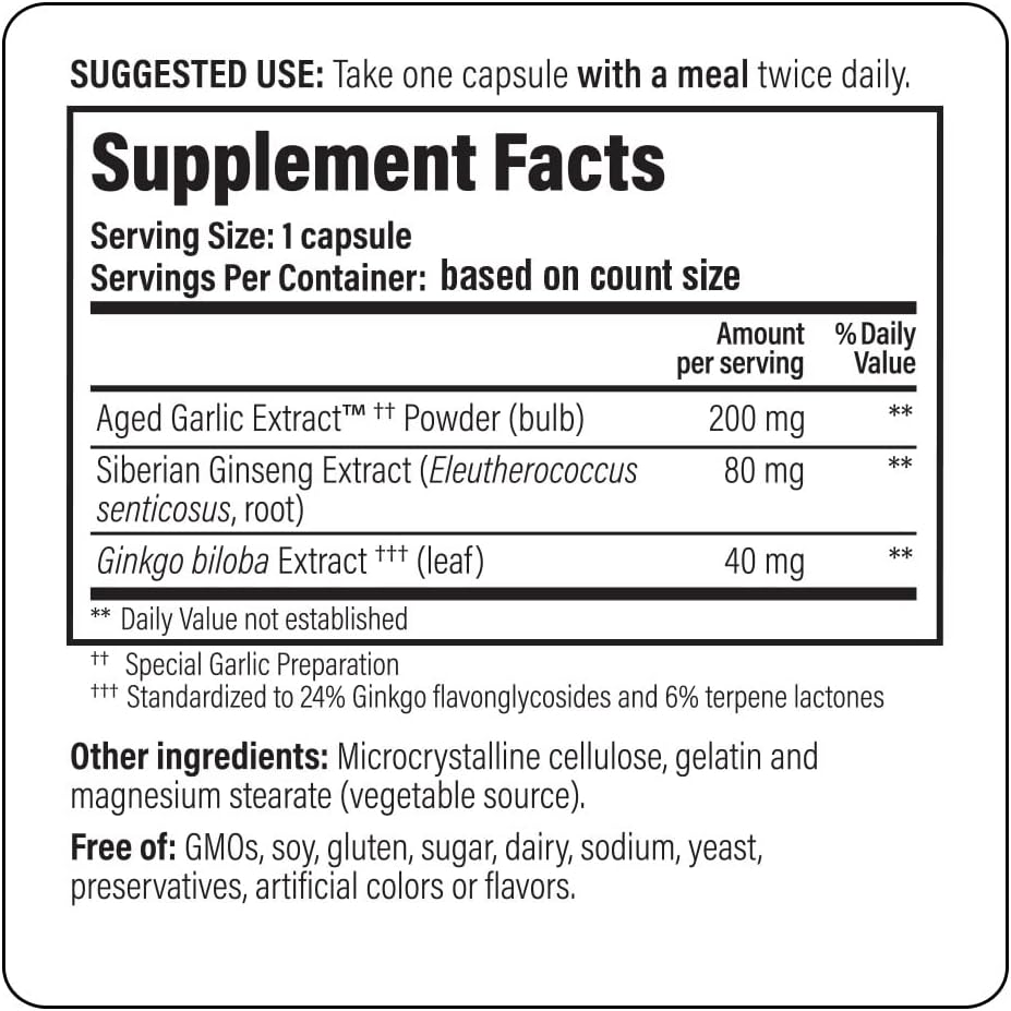 Kyolic Brain Memory Concentration Recall Supplement 90 Capsules