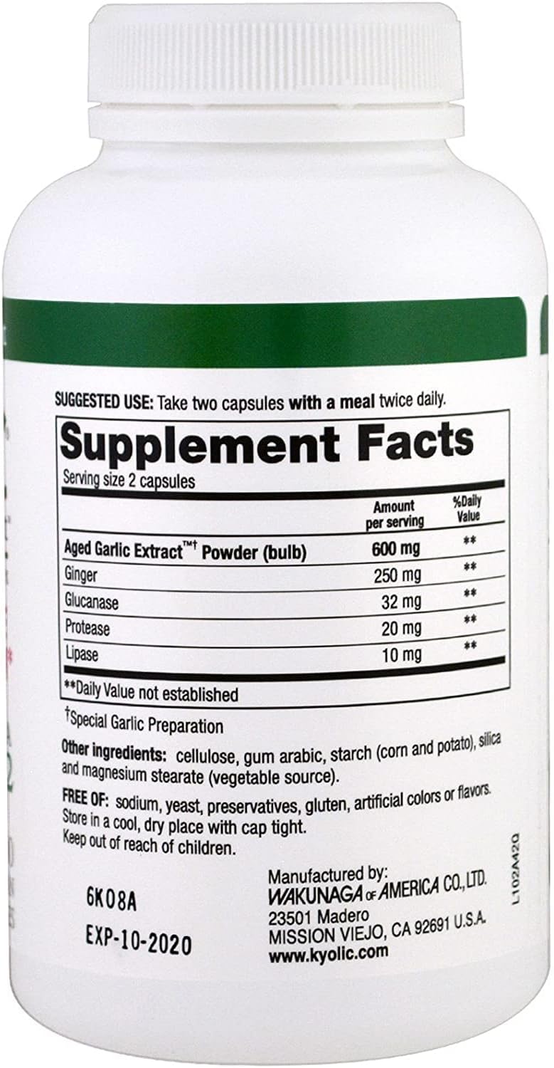 Kyolic Formula 102 - Aged Garlic Extract Supplement for Heart Health and Immune Support