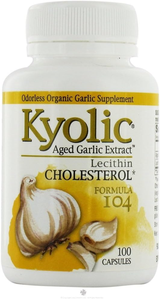 Kyolic Formula 104 Aged Garlic Extract with Lecithin Capsules - 100 Count Pack