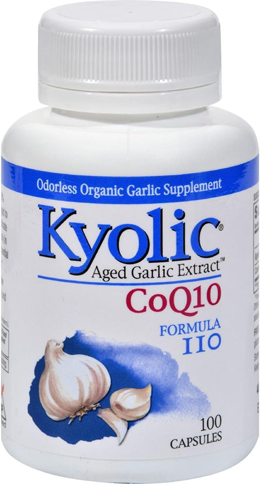 Kyolic Formula 109 Aged Garlic Extract with CoQ10 Capsules - 300 total capsules - Pack of 3 cases