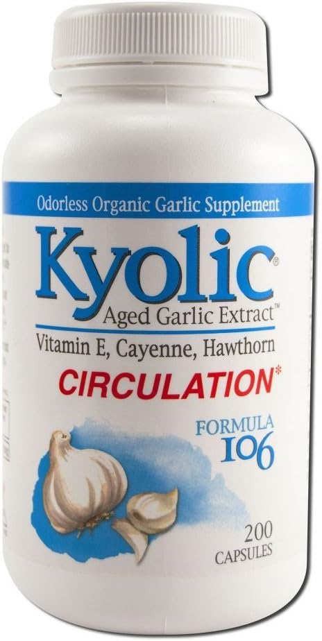 Kyolic Garlic 106 Supplement with Vitamin E and Cayenne - 200 Count Bottle