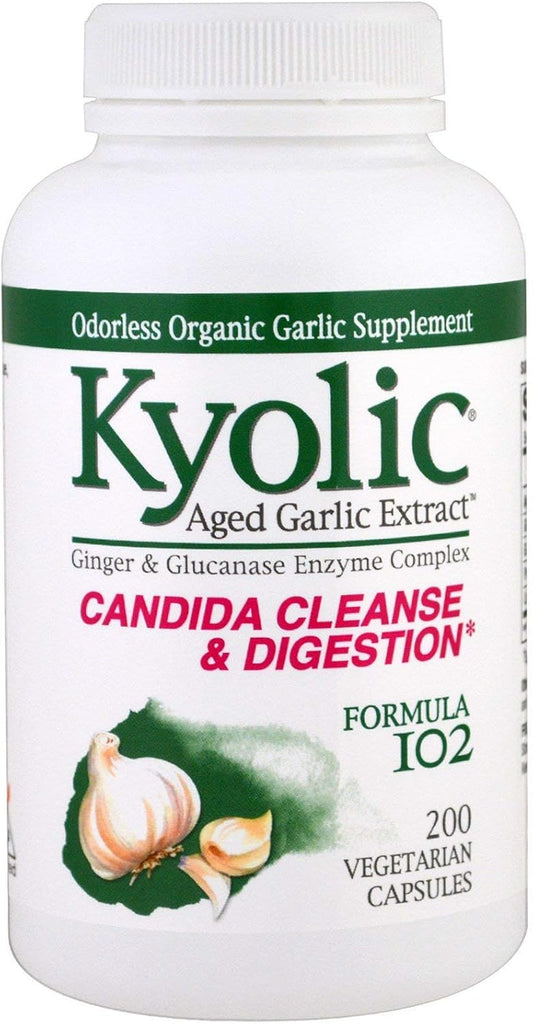 Kyolic Garlic Supplement with Enzymes - 200 Vegetarian Capsules