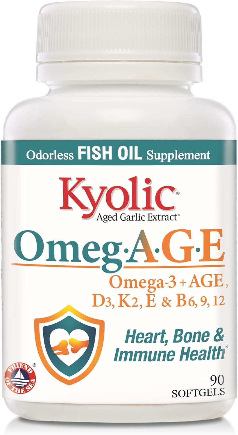 Kyolic Omeg-Age Softgels for Heart, Bone, and Immune Health - 90 Count