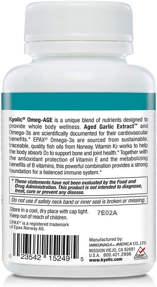 Kyolic Omeg-Age Softgels for Heart, Bone, and Immune Health - 90 Count