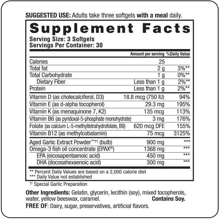 Kyolic Omeg-Age Softgels for Heart, Bone, and Immune Health - 90 Count