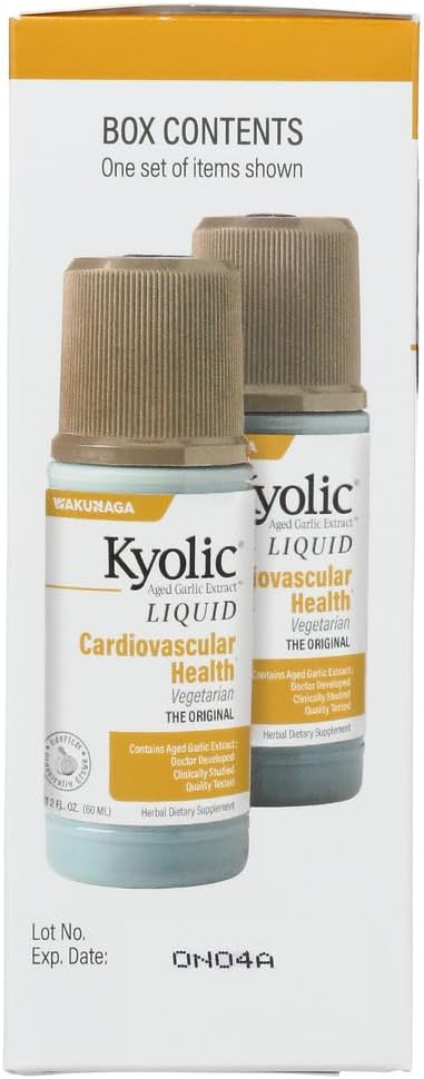 KYOLIC Plain Liquid Supplement - 4 oz - 2 Pack of 2 oz Bottles - All-Natural Garlic Extract