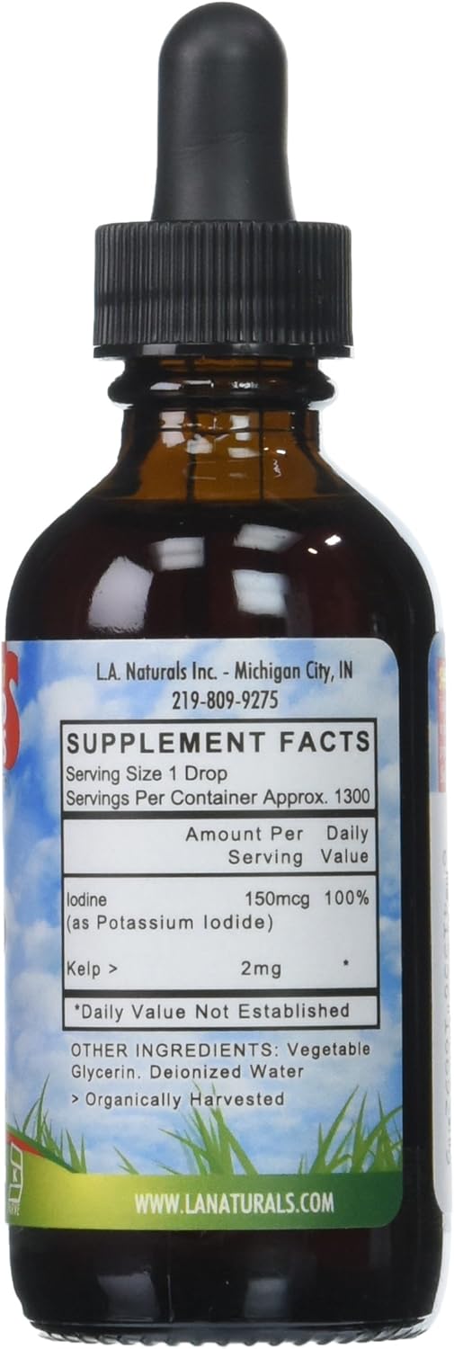 L A Naturals Iodine with Kelp Supplement for Thyroid Support, 0.02 lb