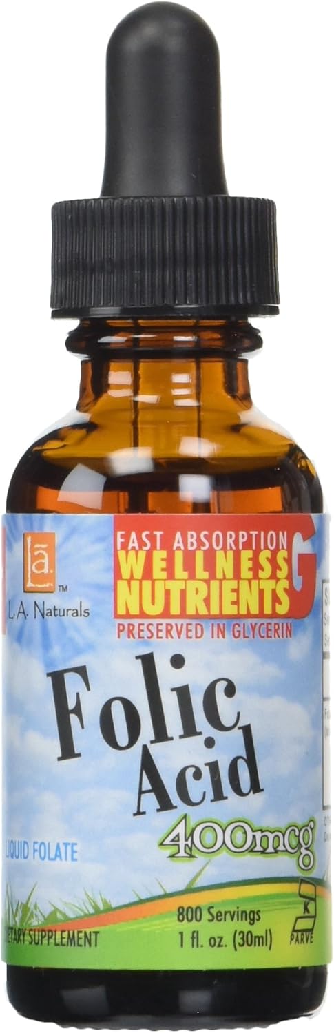 L A Naturals Liquid Folic Acid Drops - High-Quality Supplement for Daily Use