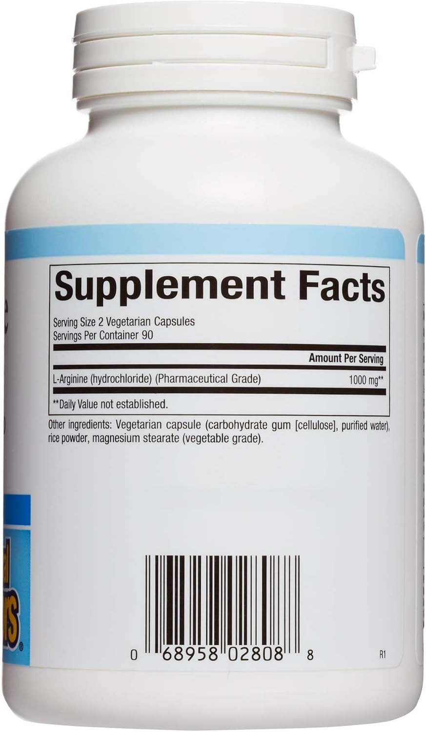 L-Arginine 500mg Capsules for Cardiovascular Health & Muscle Metabolism - 180 Servings