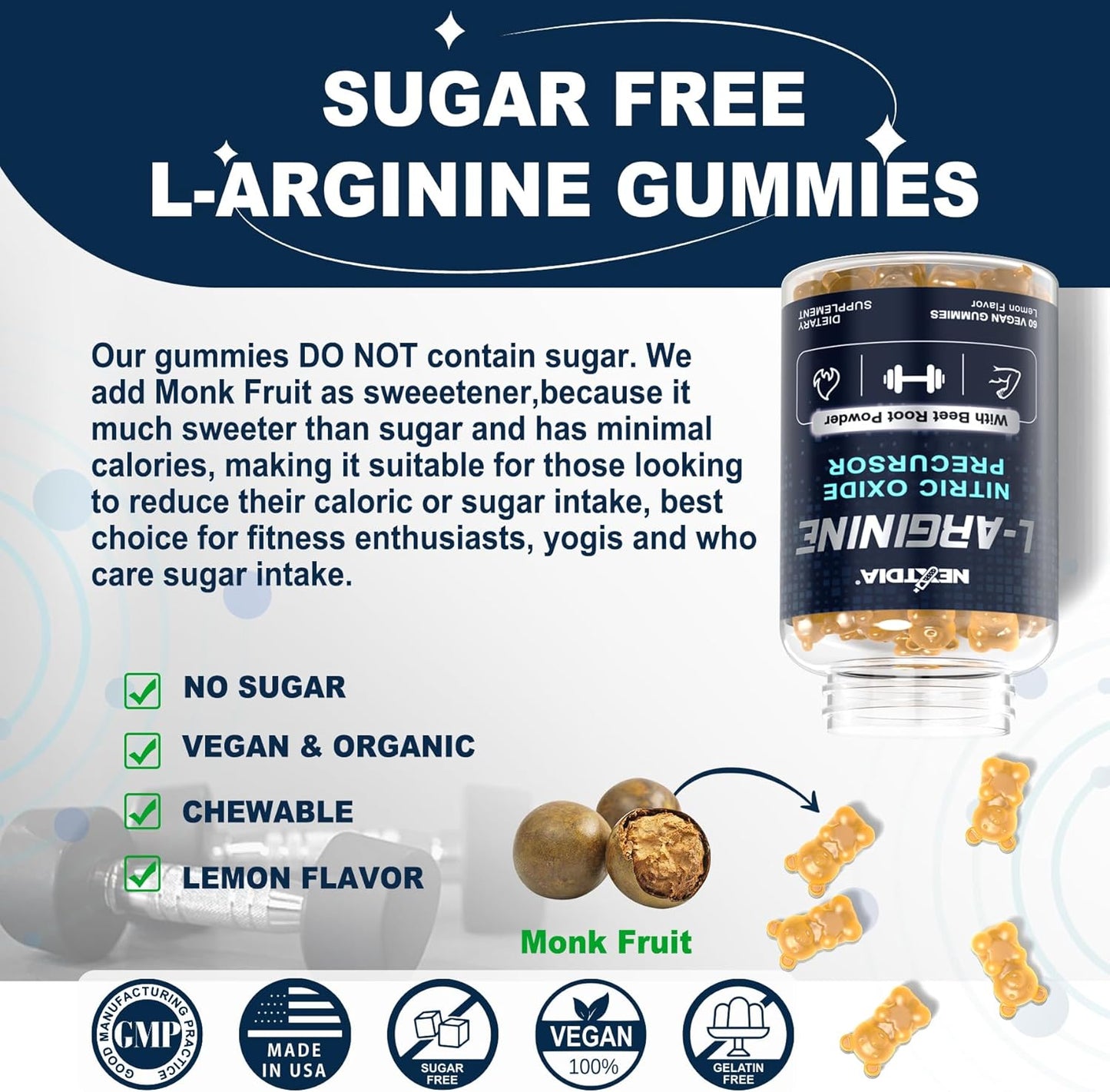 L-Arginine and L-Carnitine Gummies Combo for Energy and Performance Boost