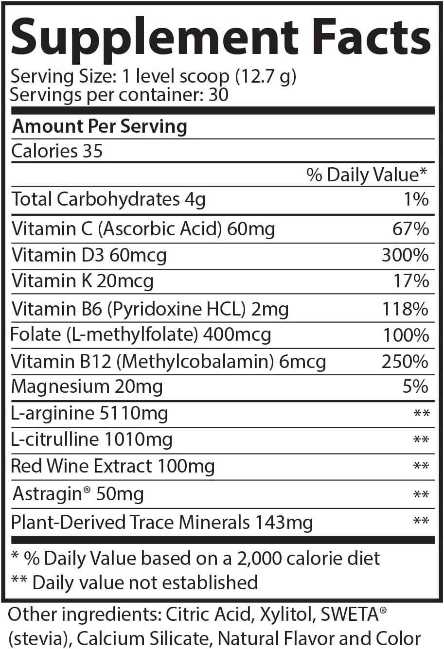 L-arginine Plus Supplement with 5110mg of L-arginine and 1010mg of L, 13.4 Ounce Size