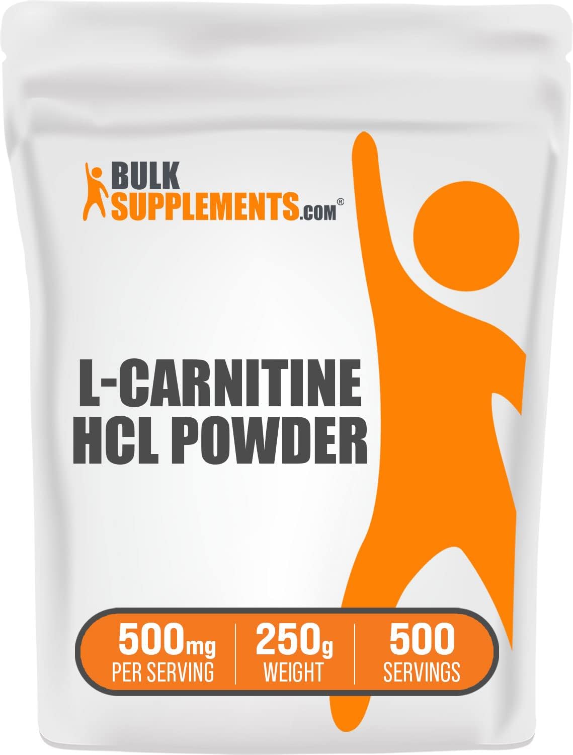 L-Carnitine HCl Powder - 500mg Unflavored Supplement for Energy & Metabolism - 250g (8.8 oz) Pack of 1 - Gluten Free Carnitine Powder