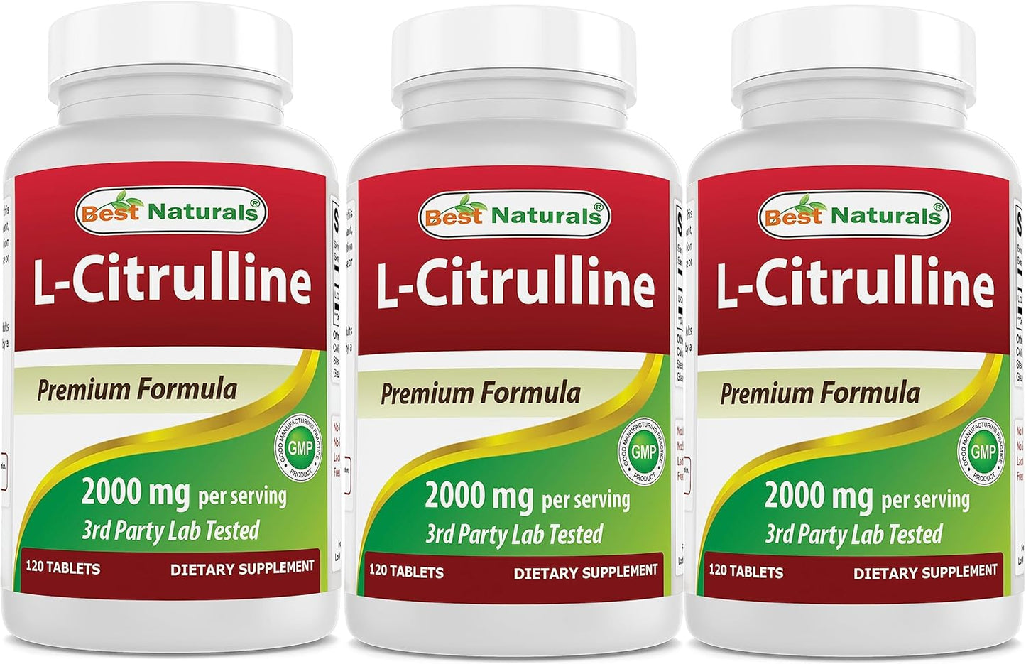 L-Citrulline 2000mg Tablets - Non-GMO & Gluten Free - 120 Count (Pack of 3) - Top Quality Supplement