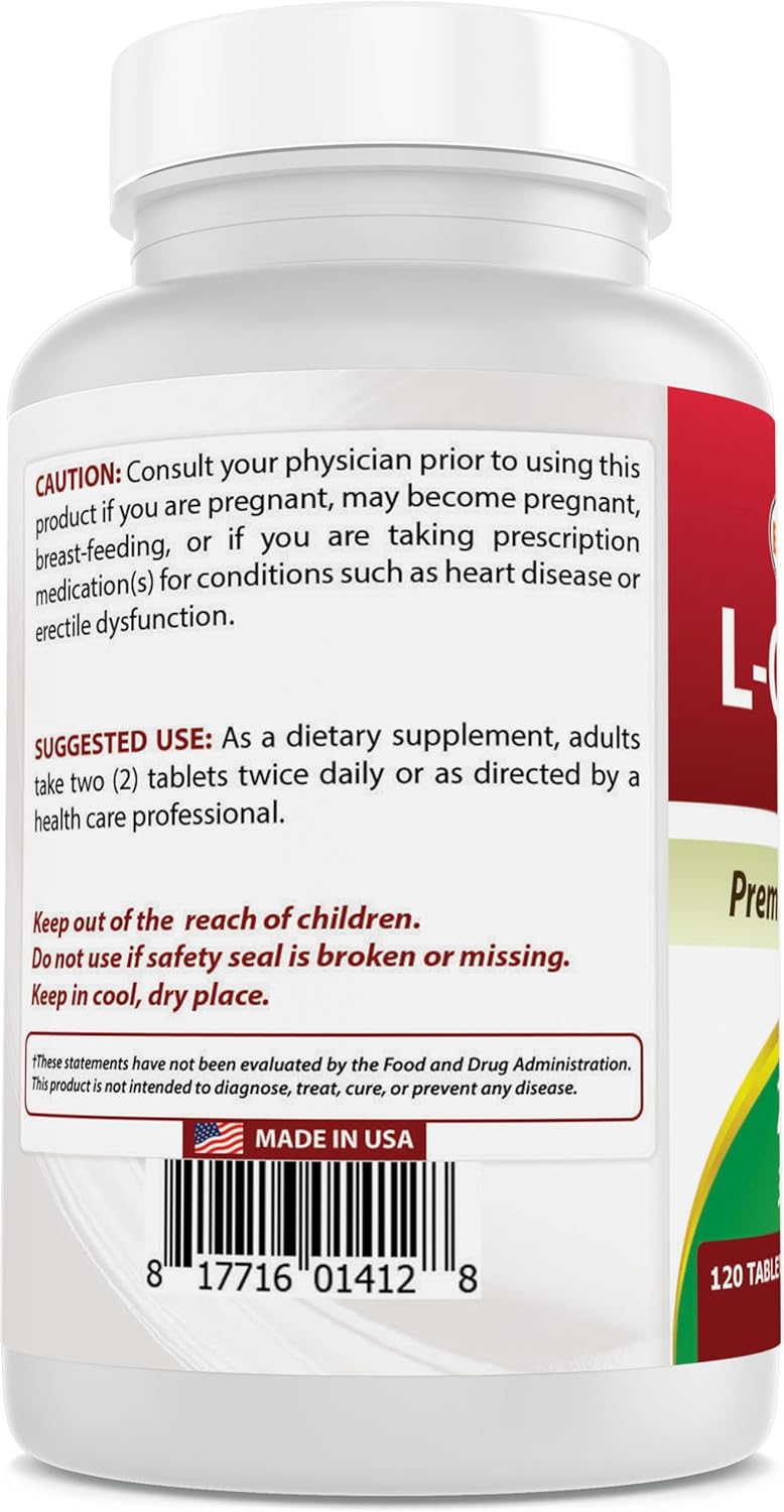 L-Citrulline 2000mg Tablets - Non-GMO & Gluten Free - 120 Count (Pack of 3) - Top Quality Supplement