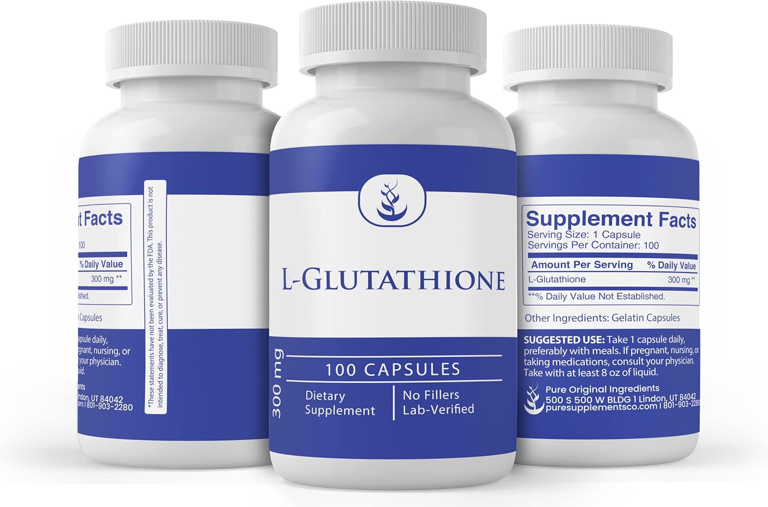 L-Glutathione & L-Ornithine Bundle - 100 Capsules Each, Pure Ingredients, Lab Verified