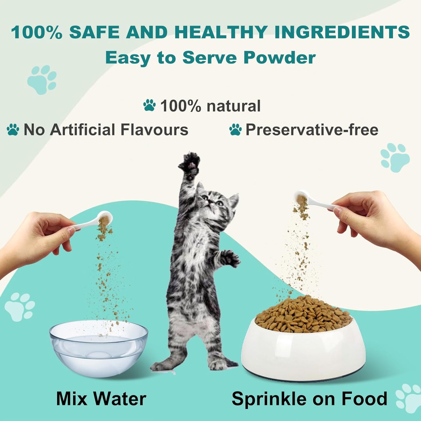 L-Lysine Powder for Cats - Immune and Eye Health Supplement, Reduces Eye Discharge, Alleviates Sneezing