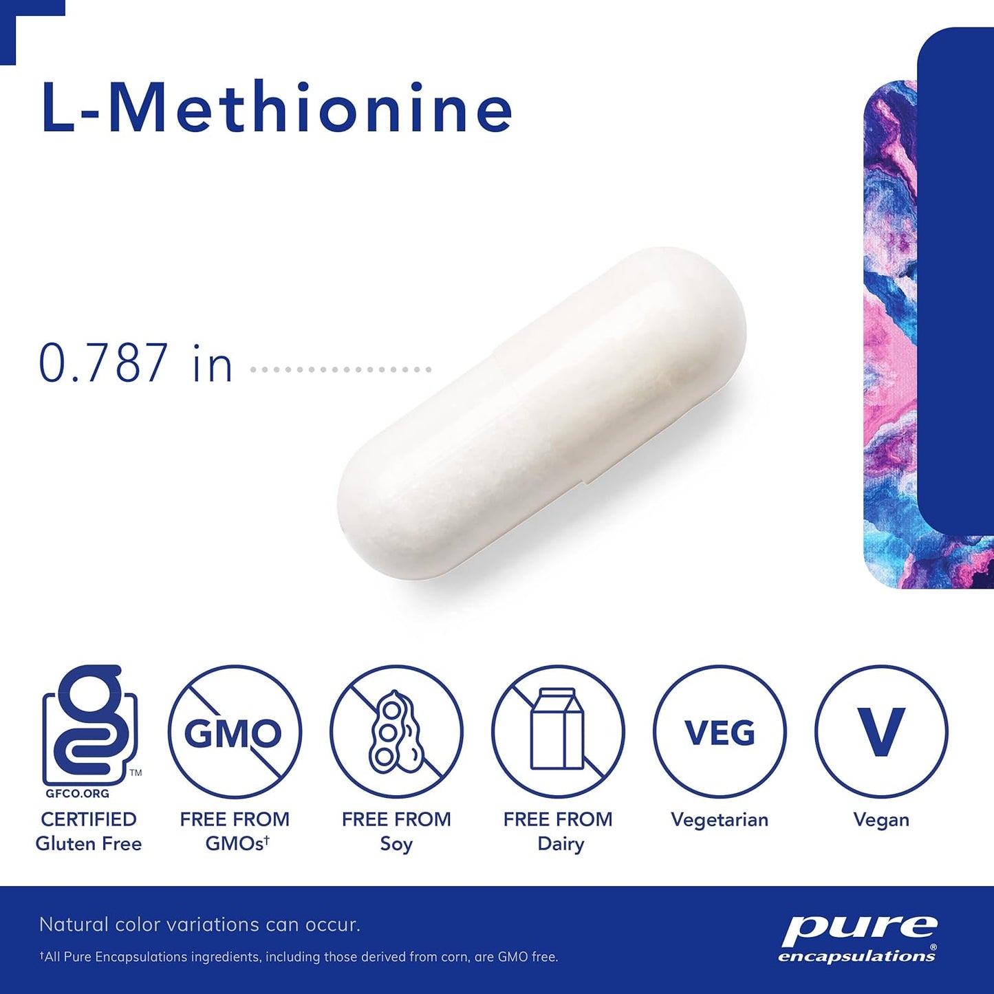 L-Methionine Capsules for Joint, Liver, and Pancreas Support - Amino Acid Supplement with Antioxidants for Nervous System - 60 ct.