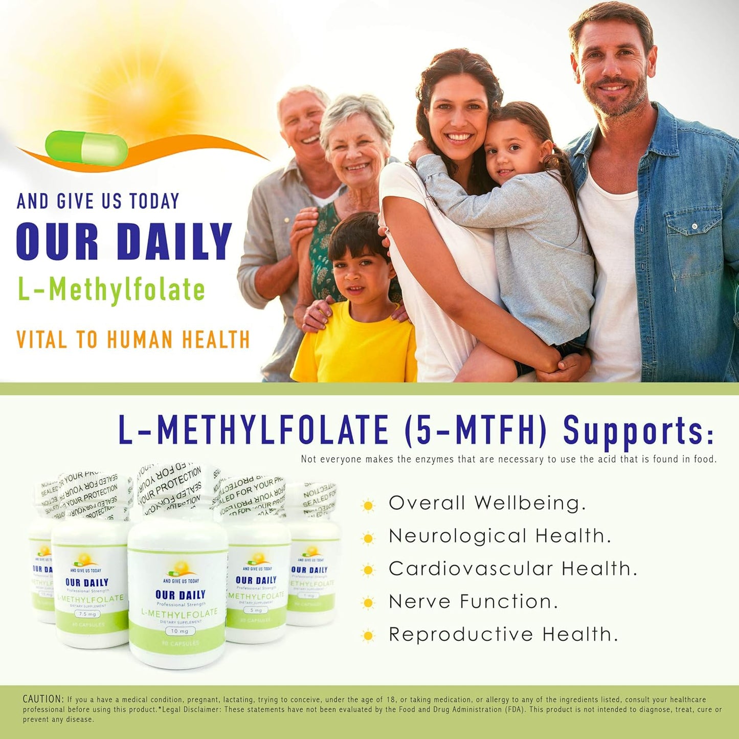 L-Methylfolate 1mg Maximum Strength Folate Capsules - 90 Count, Non-GMO, Gluten Free