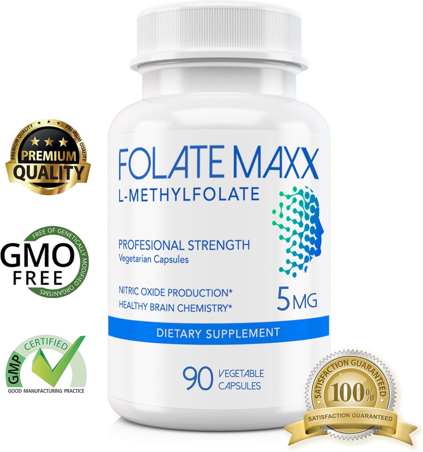 L-Methylfolate 5 mg Capsules - Professional Grade Folate Supplement with Non-GMO Methyl Folate - Gluten Free 5-MTHF Formula - BoostGo Australia