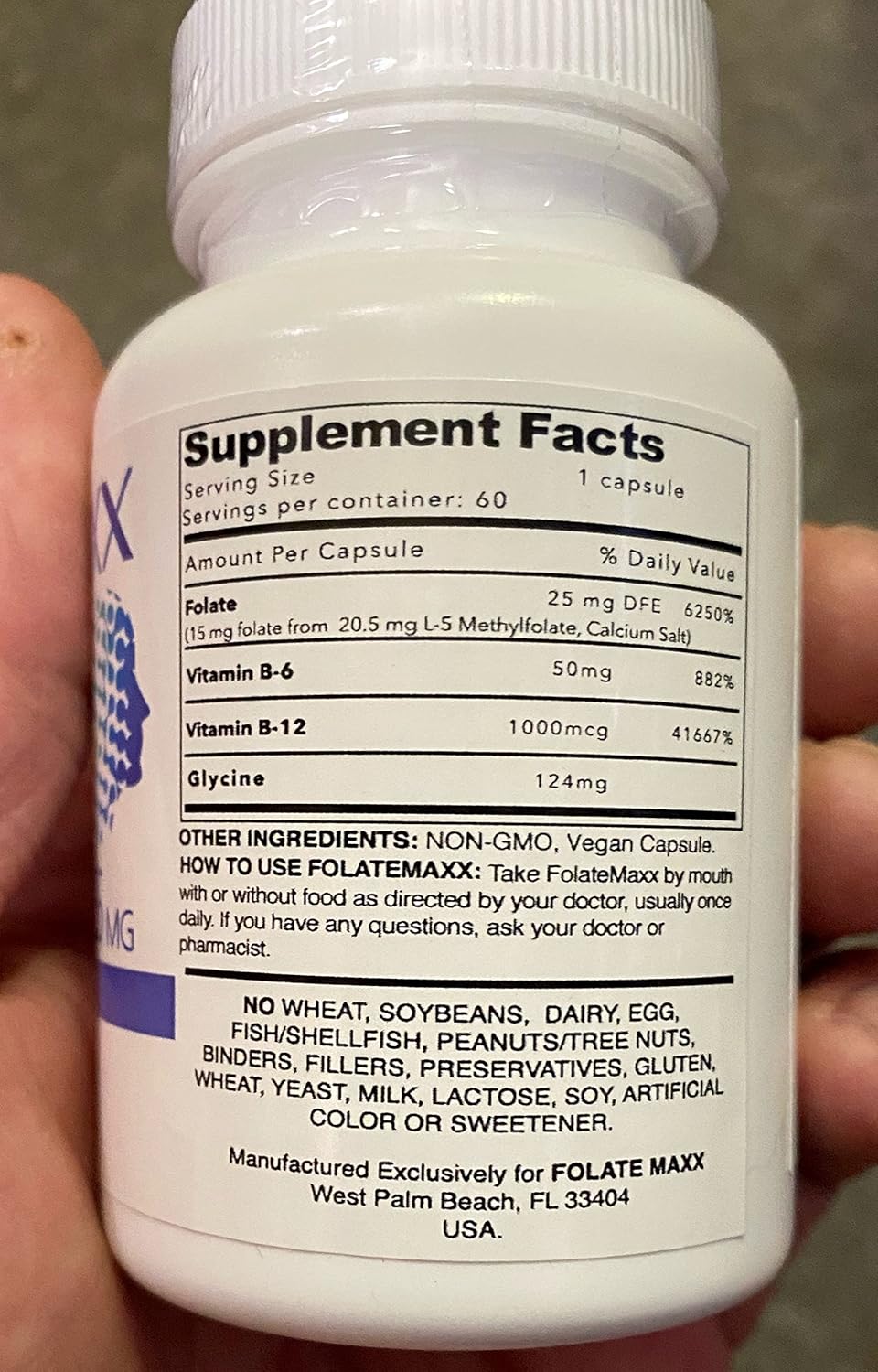 L-Methylfolate B12 B6 Blend Capsules - FolateMaxx FolateMaxx 15mg - Active B-Complex with Cofactors & Amino Acids - Non GMO, Gluten Free