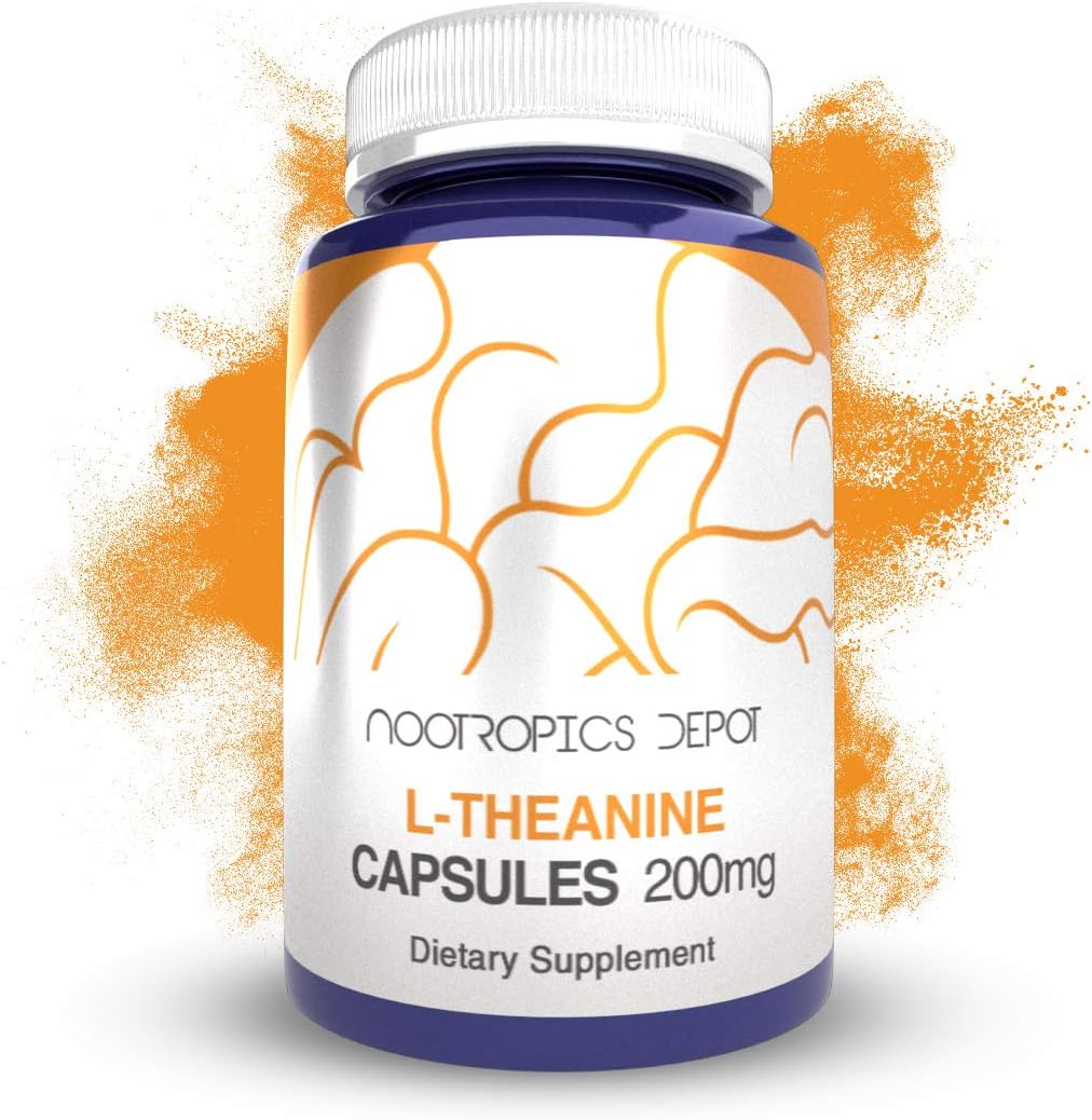 L-Theanine Capsules 200mg (180 Count) - Supports Relaxation, Stress Levels, Sleep Cycles, Cognitive Function, Focus - Amino Acid Supplement
