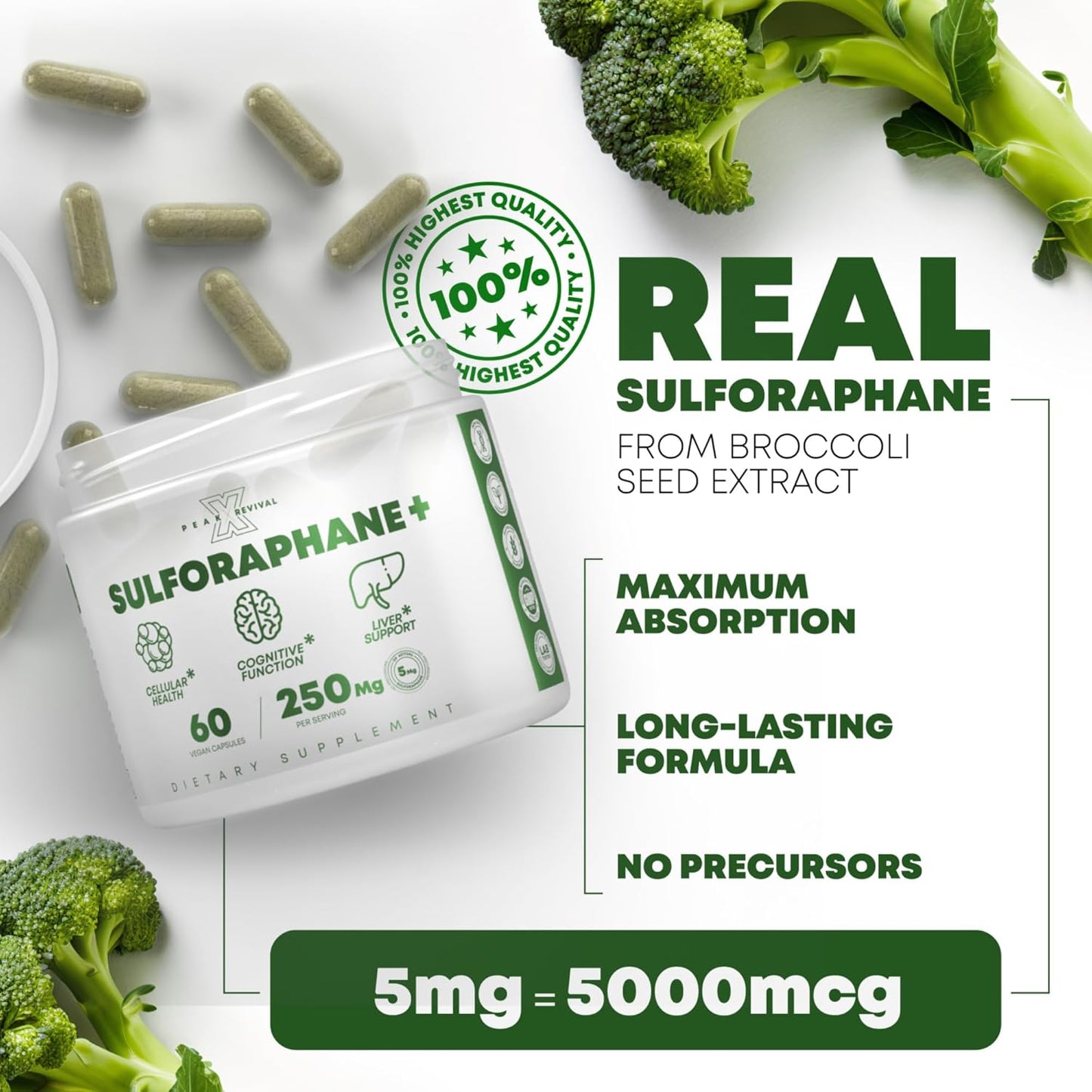 Lab-Verified Sulforaphane Supplement with 5000mcg + Electrolytes Powder Packets with Celtic Salt - 12 Pack