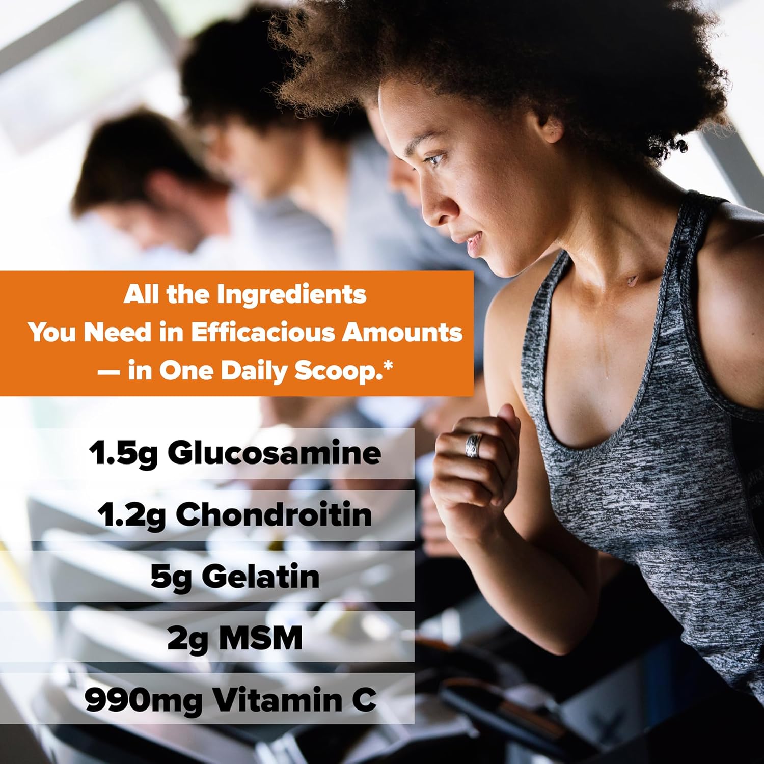 Labrada Nutrition Elastijoint Orange Flavor Powder - Glucosamine Joint Support for Men & Women, Relief from Joint Pain & Bone Health- MSM, Chondroitin, Gluten-Free
