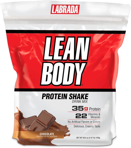 Labrada Nutrition Lean Body Chocolate Hi-Protein Meal Replacement Shake - 2.47 lb Tub
