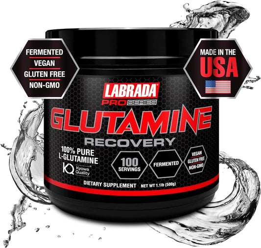 Labrada Pro Series Glutamine Recovery Powder - 100 Servings, 500g - Muscle Recovery and Growth Supplement