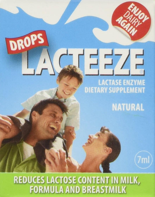 Lacteeze Drops 7 ml Liquid Enzyme by Gelda Scientific - Fast-Acting Lactase Supplement for Digestive Support