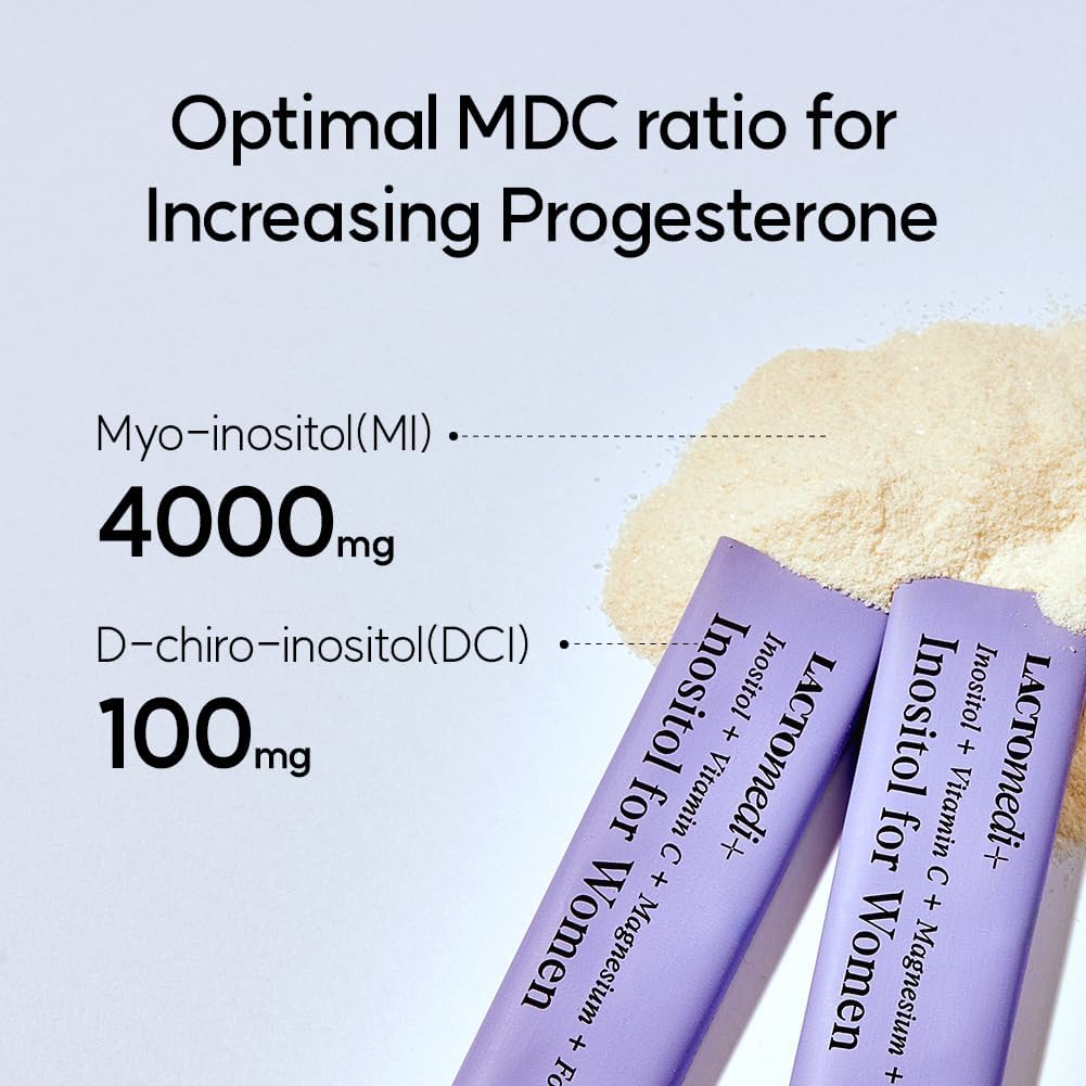 LACTOMEDI Inositol for Women | Hormone Balance & Fertility Support | Progesterone Increase | 40:1 Ratio | Myo-Inositol 4000mg D-Chiro-Inositol 100mg | 30 Day Supply