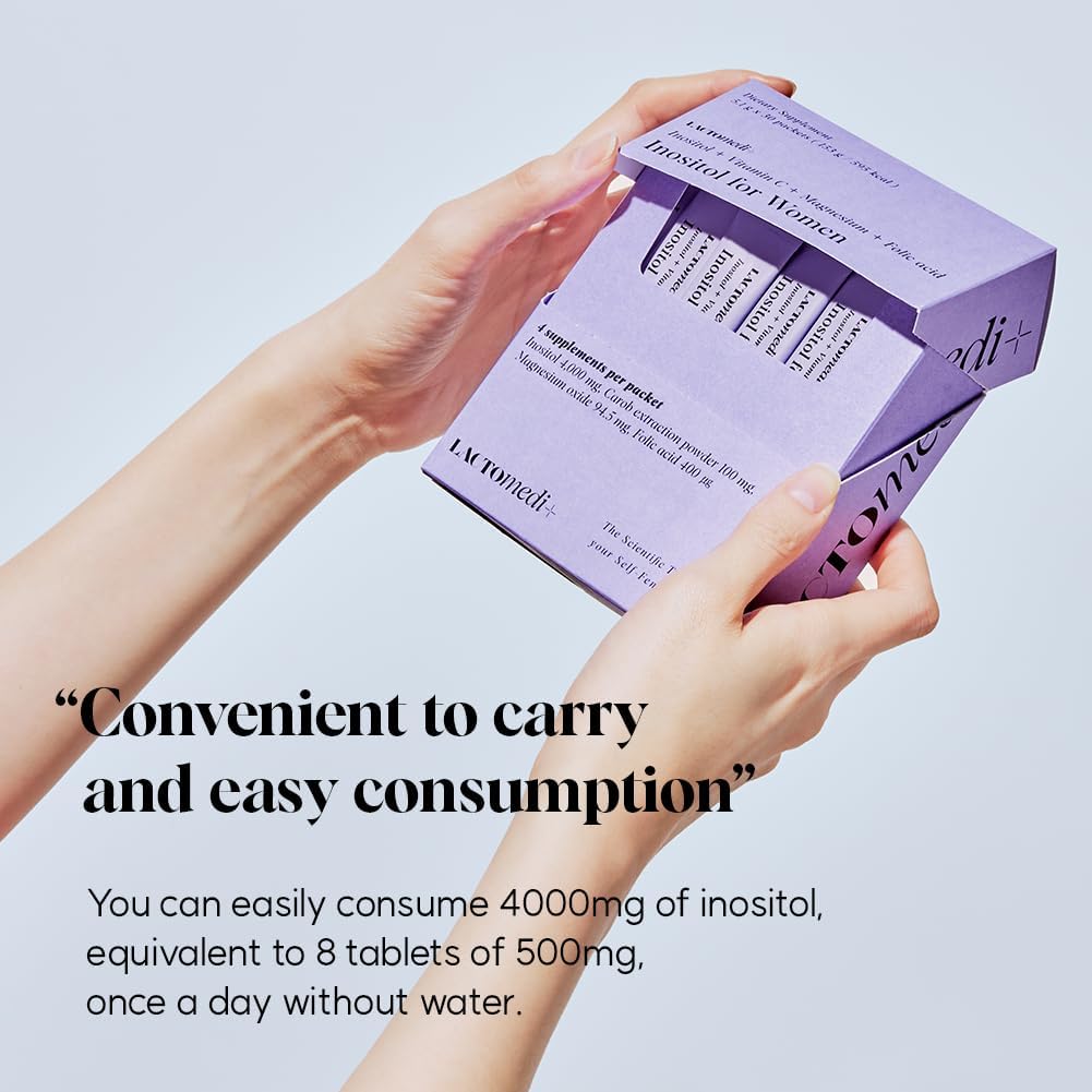 LACTOMEDI Inositol for Women | Hormone Balance & Fertility Support | Progesterone Increase | 40:1 Ratio | Myo-Inositol 4000mg D-Chiro-Inositol 100mg | 30 Day Supply