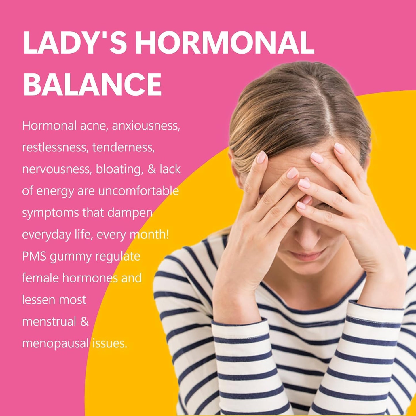 Laicuherb PMS Gummies - 60 Count Vegan Supplement for Women's Hormone Balance and Menstrual Relief with Chasteberry & Vitamin B6