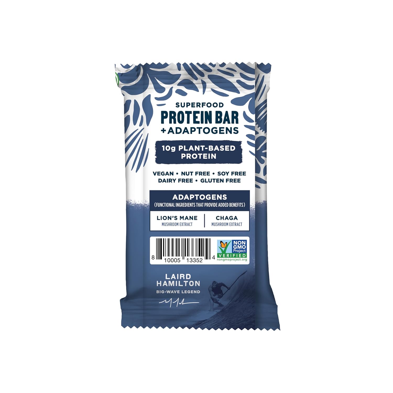Laird Superfood Blueberry Sunflower Butter Protein Bars with Functional Mushrooms - 10g Plant-Based Protein, 6g Fiber, Real Ingredients - 10 Count Pack