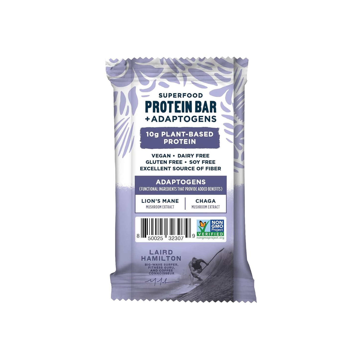 Laird Superfood Dark Chocolate Sea Salt Protein Bars - Plant-Based, Functional Mushrooms, Real Ingredients - 10g Protein, 6g Fiber - Non-GMO - 10 Count Pack