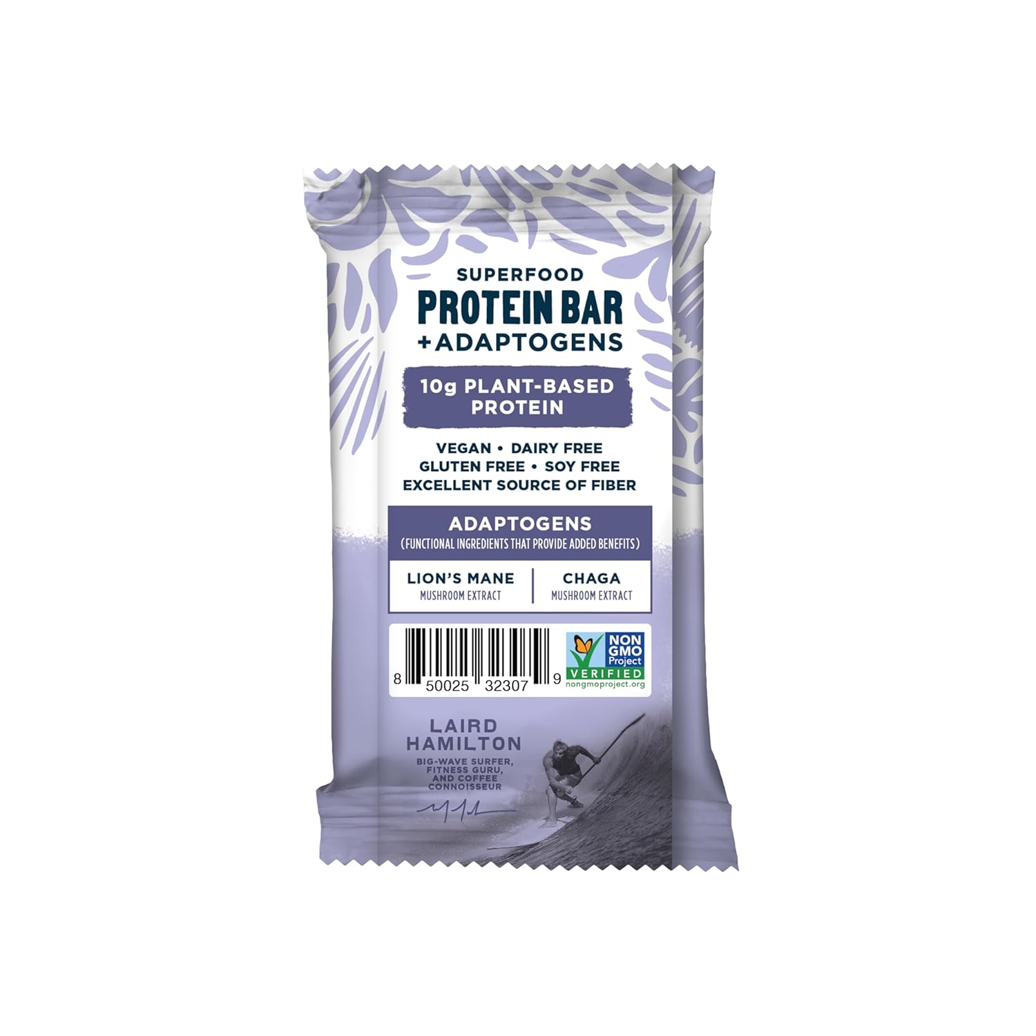 Laird Superfood Dark Chocolate Sea Salt Protein Bars - Plant-Based, Functional Mushrooms, Real Ingredients - 10g Protein, 6g Fiber - Non-GMO - 10 Count Pack
